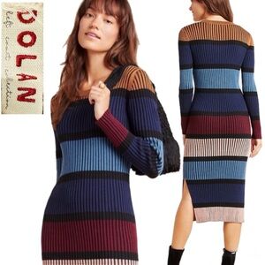 Anthropologie Dolan Left Coast Lorna Striped Midi Sweater Dress| Size S Like New